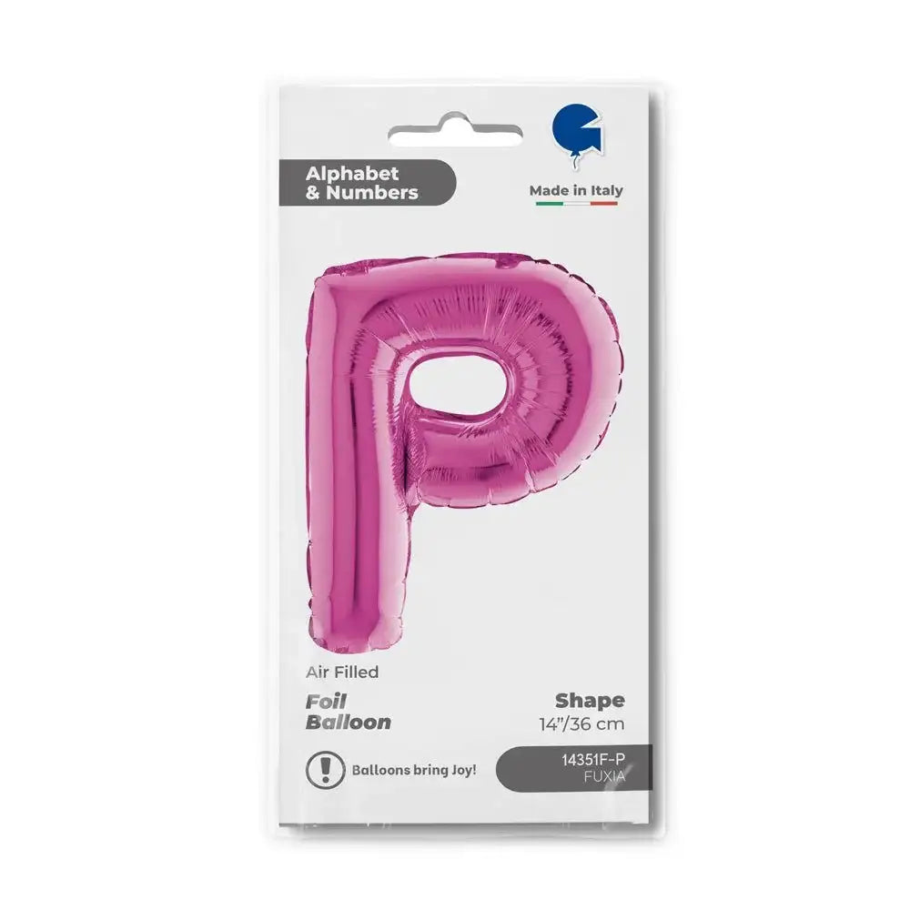 Letter Ballon P Roze - 35 cm - Ballonnenshop.nl