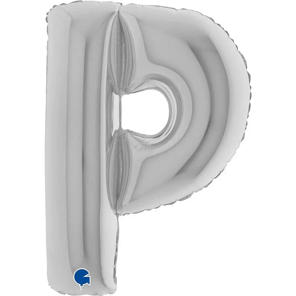 Letter Ballon P Zilver 102 cm - Ballonnenshop.nl