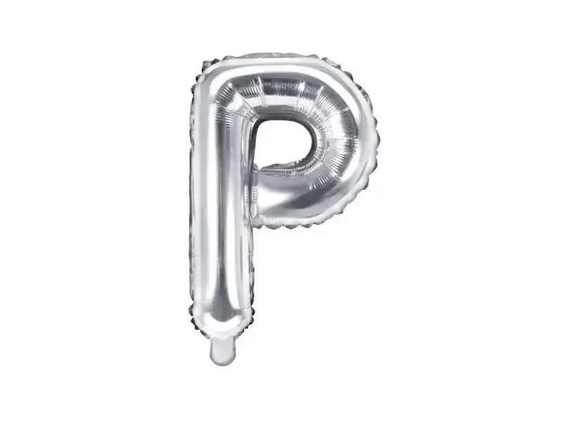 Letter Ballon P Zilver - 35 cm - Ballonnenshop.nl