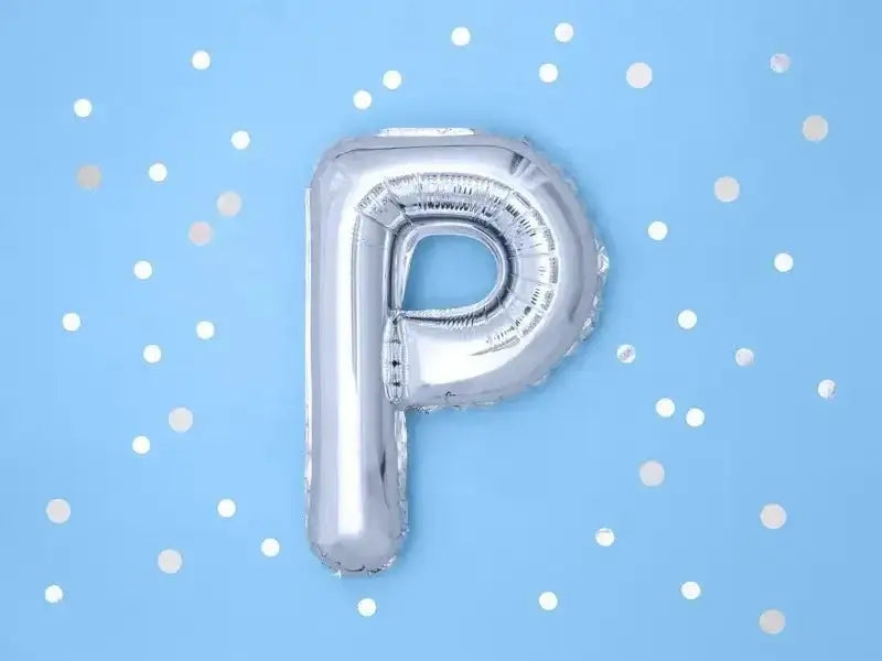 Letter Ballon P Zilver - 35 cm - Ballonnenshop.nl