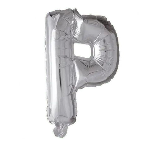 Letter Ballon P - Zilver - 41 cm - Ballonnenshop.nl