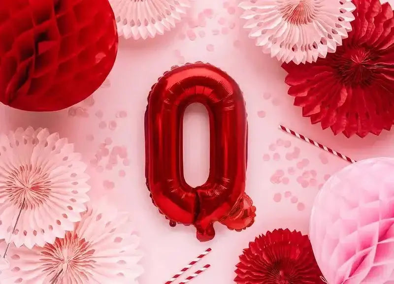 Letter Ballon Q Rood - 35 cm - Ballonnenshop.nl