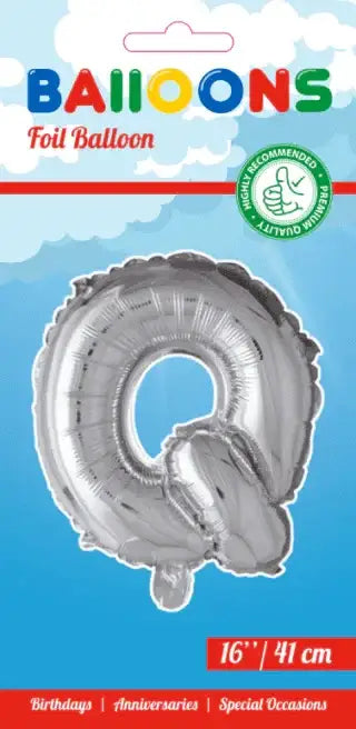 Letter Ballon Q - Zilver - 41 cm - Ballonnenshop.nl
