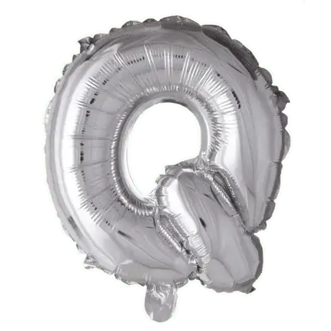 Letter Ballon Q - Zilver - 41 cm - Ballonnenshop.nl