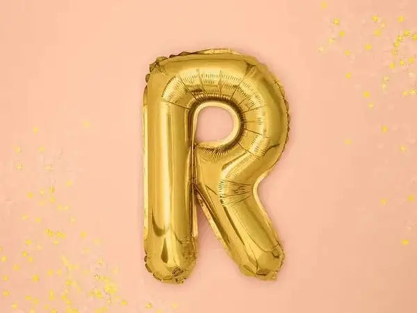 Letter Ballon R Goud - 35 cm - Ballonnenshop.nl