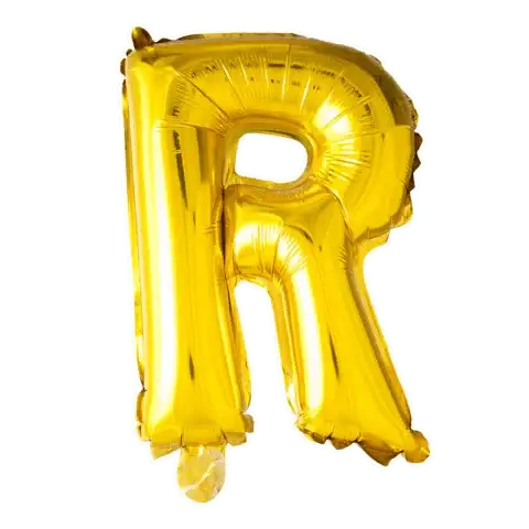 Letter Ballon R - Goud - 41 cm - Ballonnenshop.nl