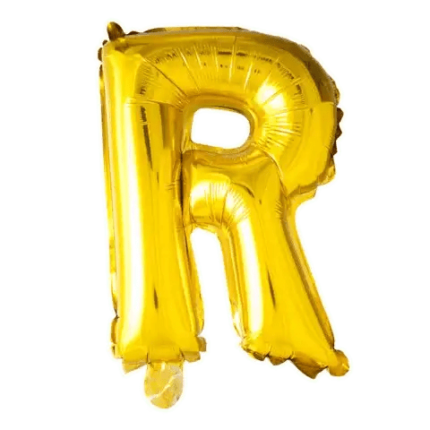 Letter Ballon R Goud - 41 cm - Ballonnenshop.nl