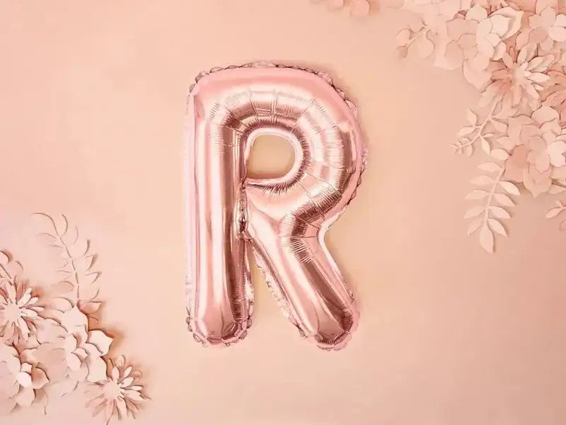 Letter Ballon R Rose Goud - 35 cm - Ballonnenshop.nl