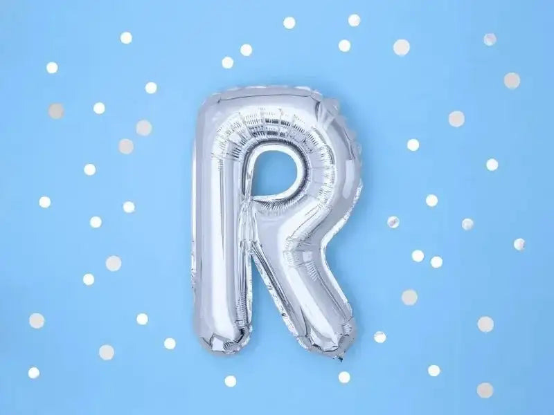 Letter Ballon R Zilver - 35 cm - Ballonnenshop.nl