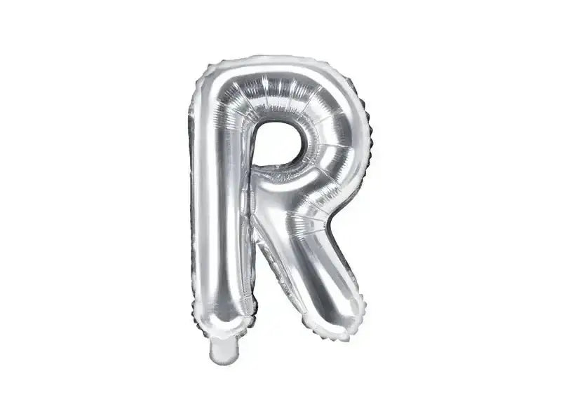 Letter Ballon R Zilver - 35 cm - Ballonnenshop.nl
