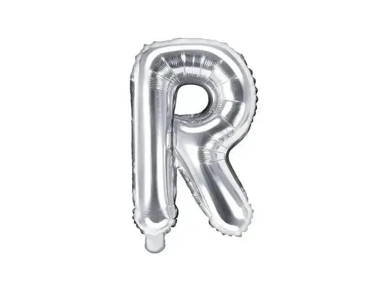 Letter Ballon R Zilver - 35 cm - Ballonnenshop.nl