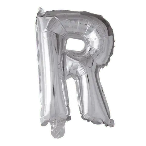 Letter Ballon R - Zilver - 41 cm - Ballonnenshop.nl