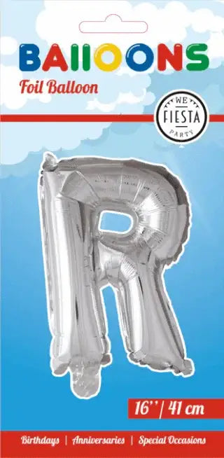 Letter Ballon R - Zilver - 41 cm - Ballonnenshop.nl