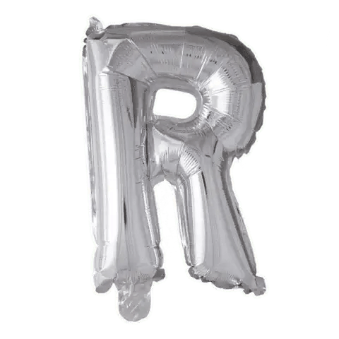 Letter Ballon R Zilver - 41 cm - Ballonnenshop.nl