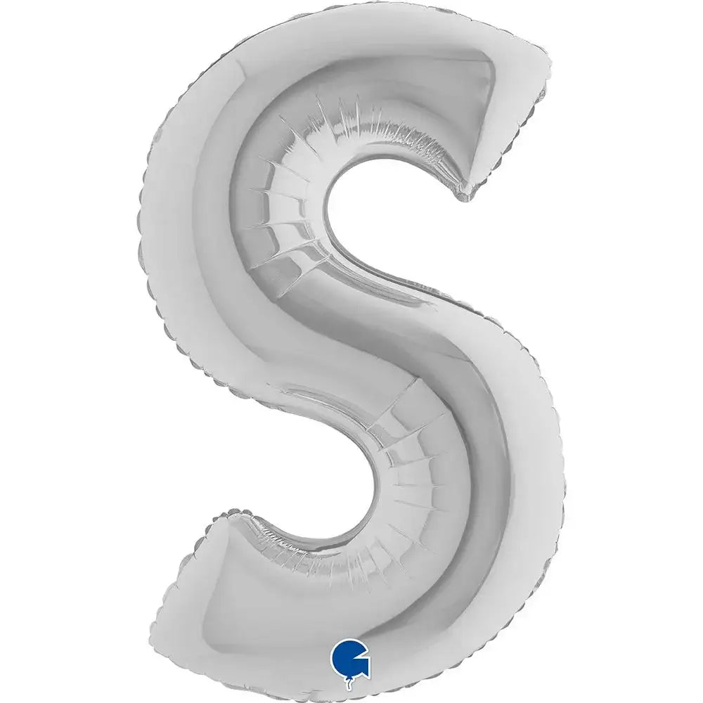 Letter Ballon S Zilver 102 cm - Ballonnenshop.nl