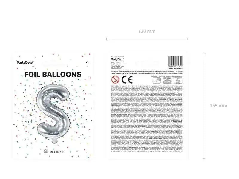 Letter Ballon S Zilver - 35 cm - Ballonnenshop.nl