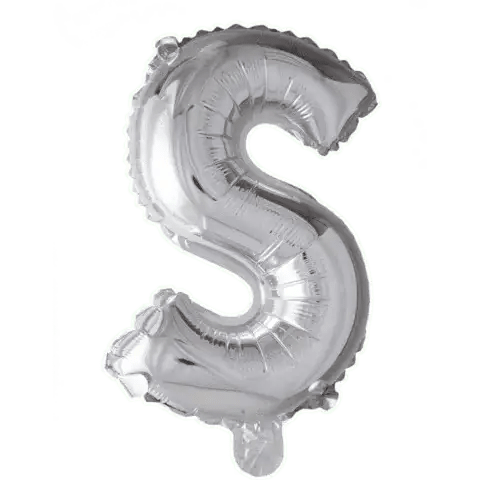 Letter Ballon S Zilver - 41 cm - Ballonnenshop.nl