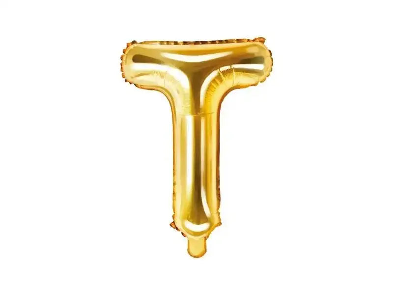 Letter Ballon T Goud - 35 cm - Ballonnenshop.nl