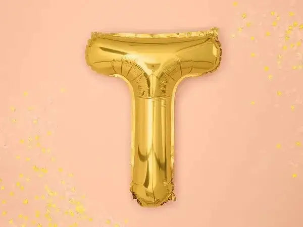 Letter Ballon T Goud - 35 cm - Ballonnenshop.nl
