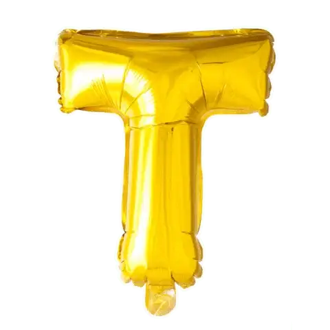 Letter Ballon T - Goud - 41 cm - Ballonnenshop.nl