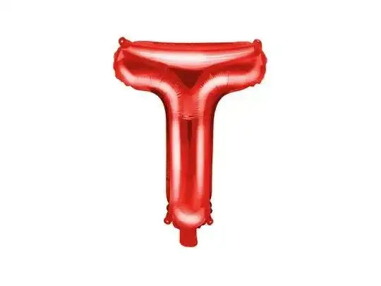 Letter Ballon T Rood - 35 cm - Ballonnenshop.nl