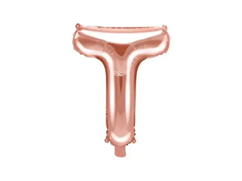 Letter Ballon T Rose Goud - 35 cm - Ballonnenshop.nl