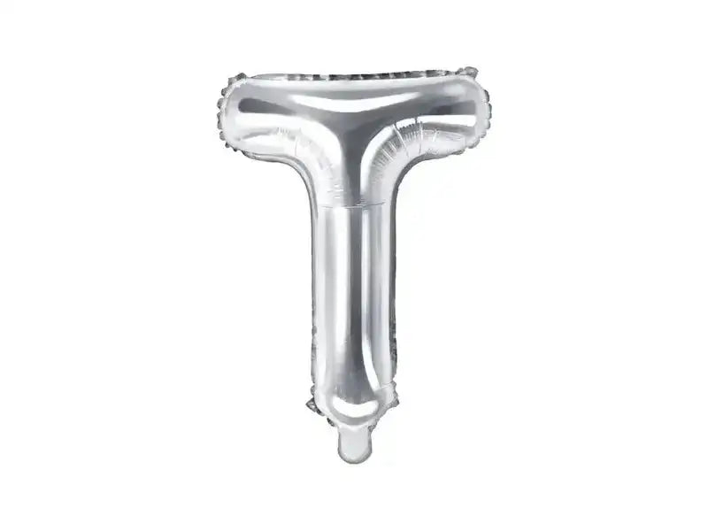 Letter Ballon T Zilver - 35 cm - Ballonnenshop.nl