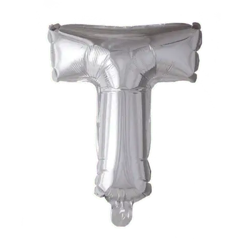 Letter Ballon T - Zilver - 41 cm - Ballonnenshop.nl