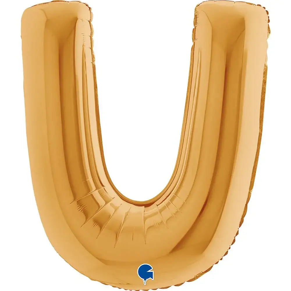 Letter Ballon U Goud 102 cm - Ballonnenshop.nl