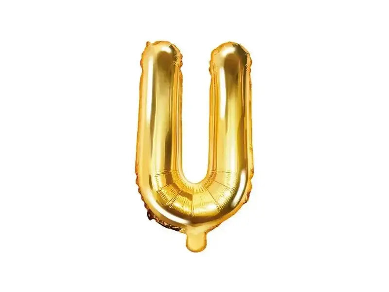 Letter Ballon U Goud - 35 cm - Ballonnenshop.nl