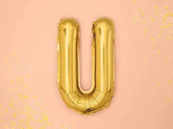 Letter Ballon U Goud - 35 cm - Ballonnenshop.nl