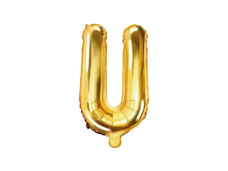 Letter Ballon U Goud - 35 cm - Ballonnenshop.nl