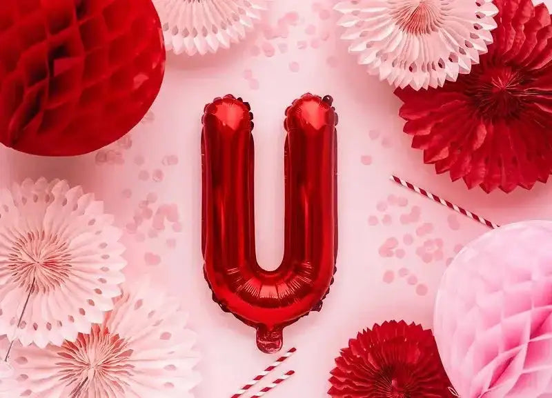Letter Ballon U Rood - 35 cm - Ballonnenshop.nl
