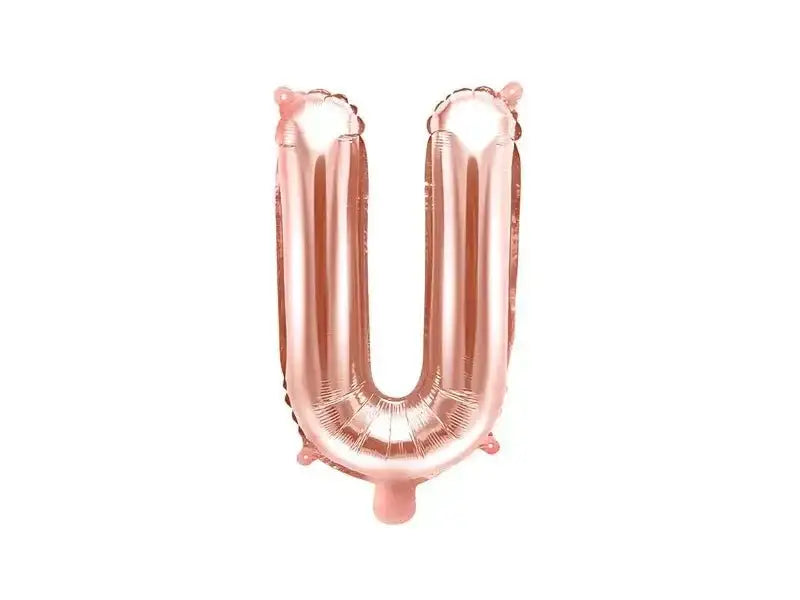 Letter Ballon U Rose Goud - 35 cm - Ballonnenshop.nl