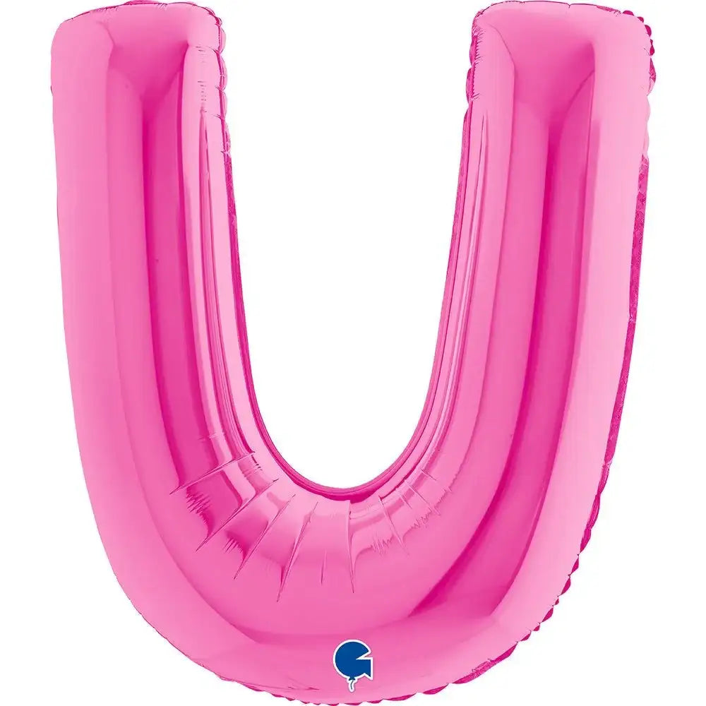 Letter Ballon U Roze - 102 cm - Ballonnenshop.nl
