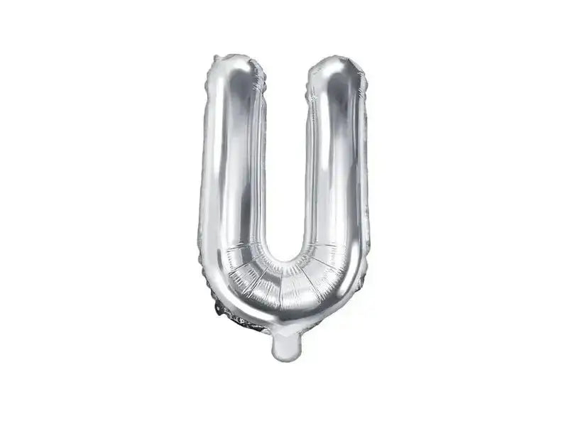 Letter Ballon U Zilver - 35 cm - Ballonnenshop.nl