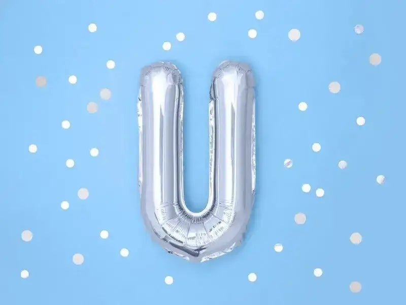 Letter Ballon U Zilver - 35 cm - Ballonnenshop.nl