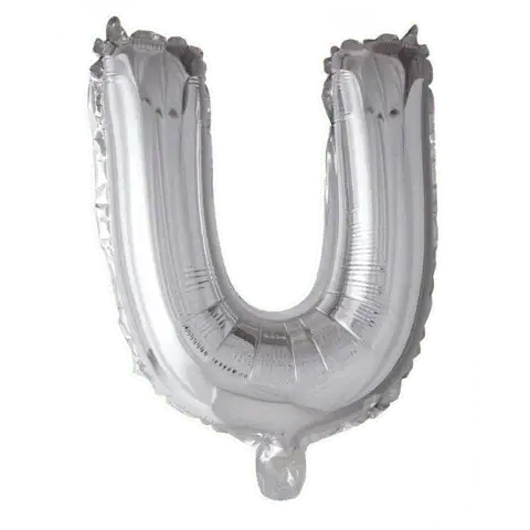 Letter Ballon U - Zilver - 41 cm - Ballonnenshop.nl