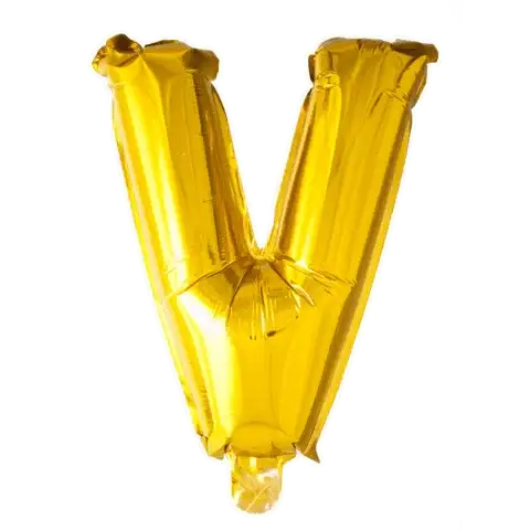 Letter Ballon V - Goud - 41 cm - Ballonnenshop.nl