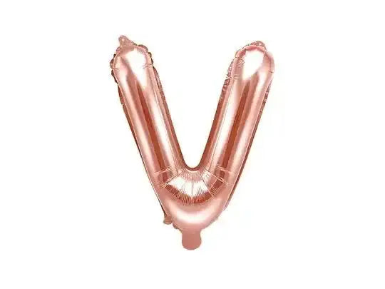 Letter Ballon V Rose Goud - 35 cm - Ballonnenshop.nl