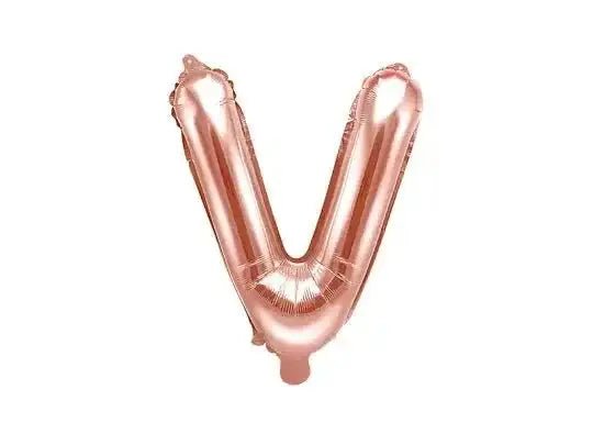 Letter Ballon V Rose Goud - 35 cm - Ballonnenshop.nl