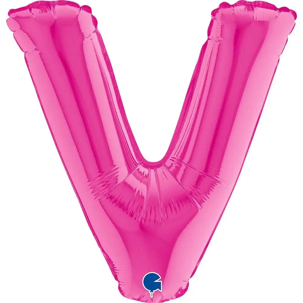 Letter Ballon V Roze - 35 cm - Ballonnenshop.nl