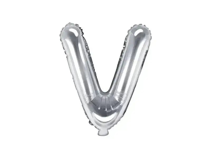 Letter Ballon V Zilver - 35 cm - Ballonnenshop.nl