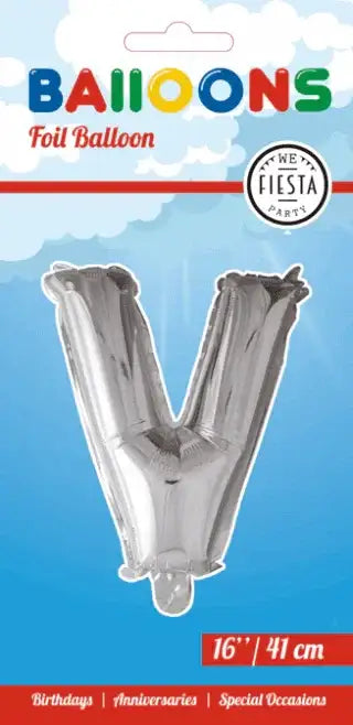 Letter Ballon V - Zilver - 41 cm - Ballonnenshop.nl