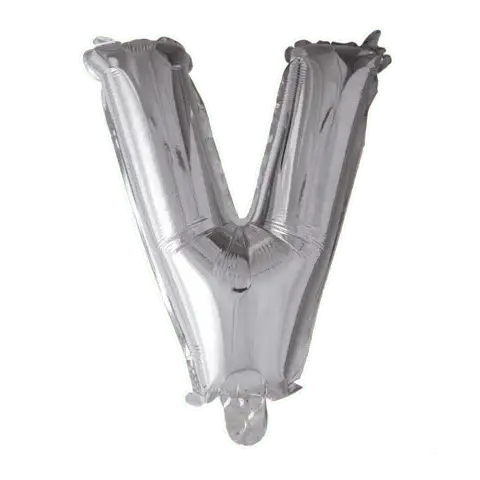 Letter Ballon V - Zilver - 41 cm - Ballonnenshop.nl