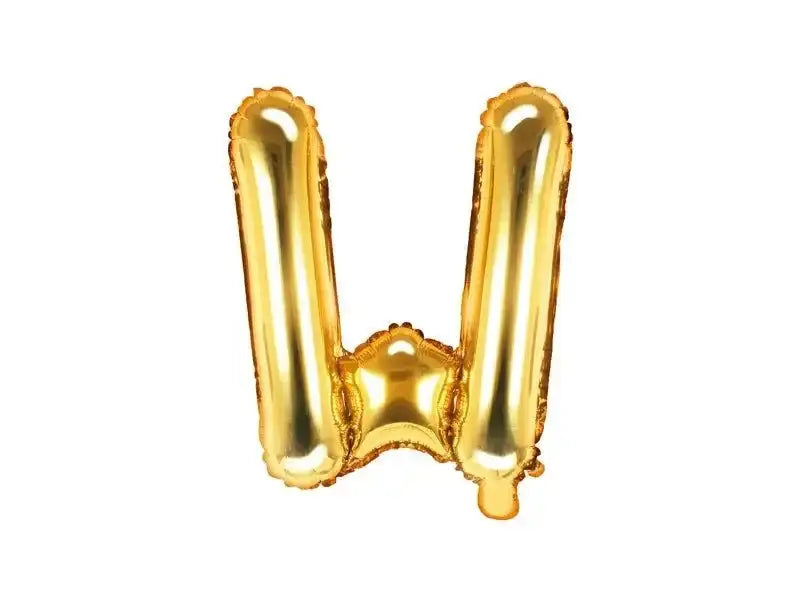 Letter Ballon W Goud - 35 cm - Ballonnenshop.nl
