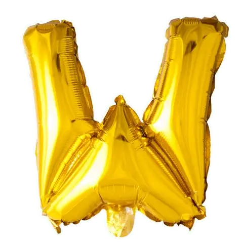 Letter Ballon W - Goud - 41 cm - Ballonnenshop.nl