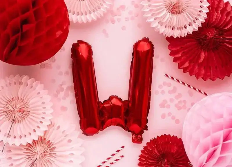 Letter Ballon W Rood - 35 cm - Ballonnenshop.nl