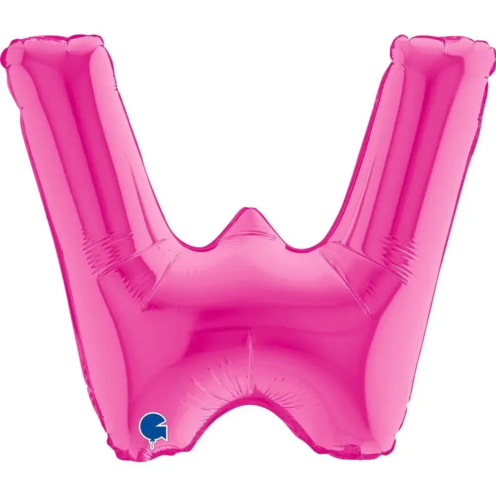 Letter Ballon W Roze - 35 cm - Ballonnenshop.nl