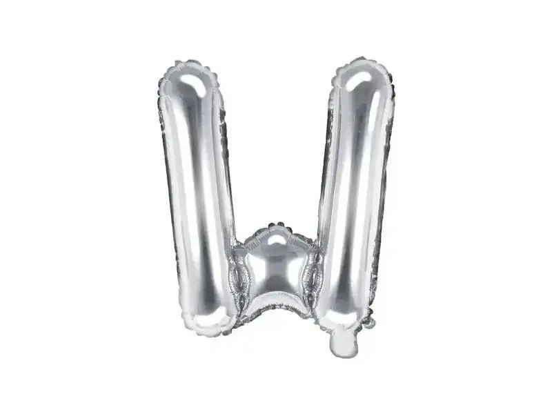 Letter Ballon W Zilver - 35 cm - Ballonnenshop.nl